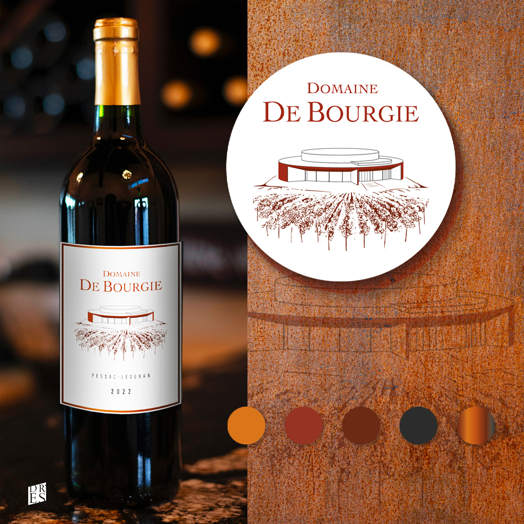 domaine de bourgie design logo et étiquette bouteille de vin studio DR.ES agence site internet et graphisme sur-mesure en Dordogne